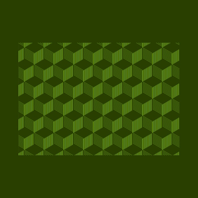 Greeen geometric cube pattern design Triad color design. Ideal for stamps and clothes stamps by Drumsartco