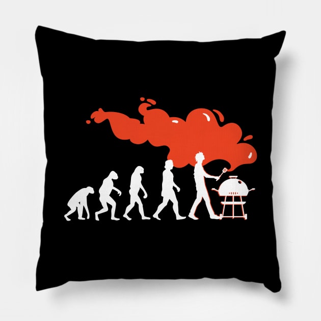 BBQ Barbecue Evolution Funny Grill Pillow by JTYDesigns