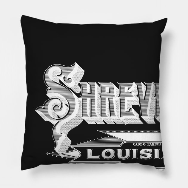 Vintage Shreveport, LA Pillow by DonDota