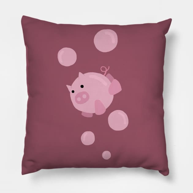 Pig Bubbles Pillow by NME