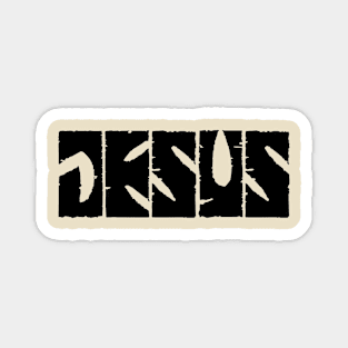 "JESUS" black typography Magnet