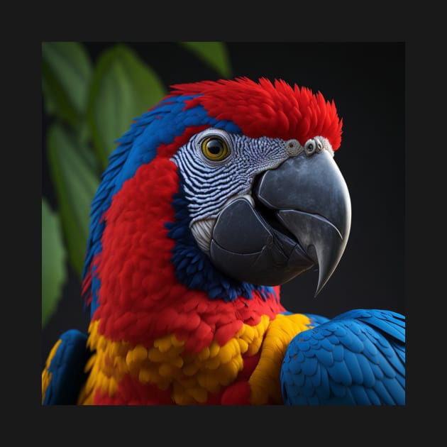 Macaw bird portrait by likbatonboot