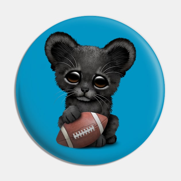 Black Panther Cub Playing With Football Pin by jeffbartels