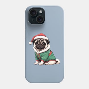 Cute Christmas Pug in Sweater Phone Case