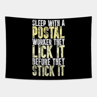 Sleep With A Postal Worker - Funny Mail Carrier Gift Tapestry