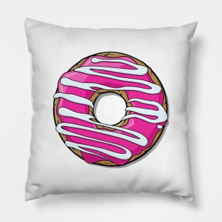 Pink Donut, Doughnut, Icing, Frosting, Glaze Pillow