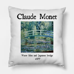 Water lilies and Japanese bridge by Claude Monet Pillow