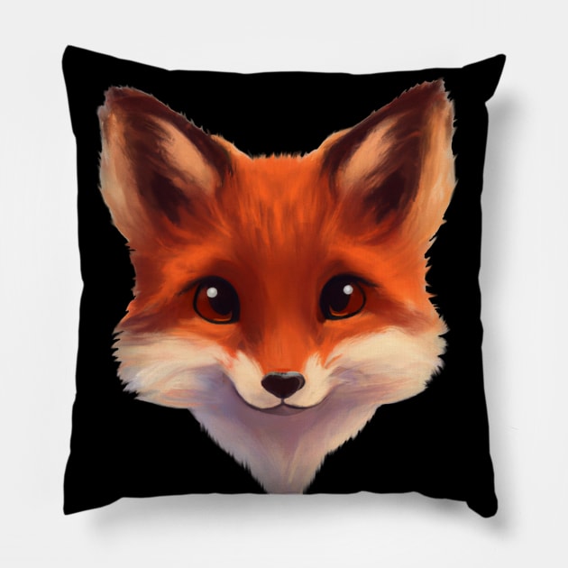 Cute Red Fox Pillow by Nayture
