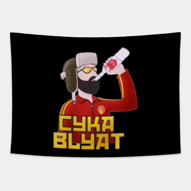Cyka Blyat Meme Shirt Tee Cyka Blyat Tapestry Teepublic