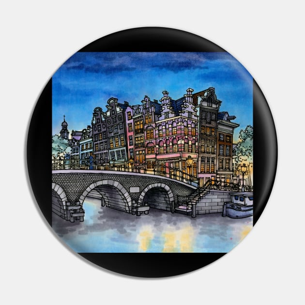 Amsterdam Pin by maxwellillustration