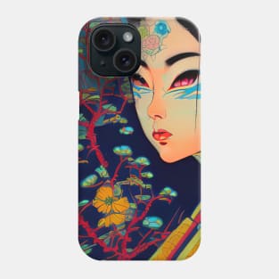 Cyber geisha, Retro Futurism Phone Case