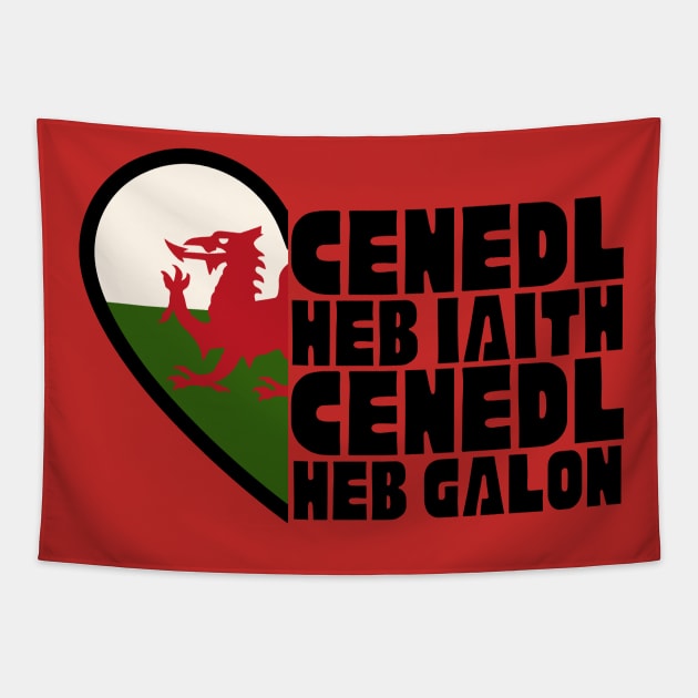 Cenedl Heb Iaith Cenedl Heb Galon Tapestry by Teessential