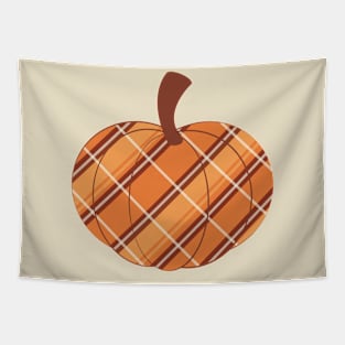 Modern Plaid Pumpkin_2 Tapestry