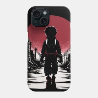 Hero walking through a city Phone Case