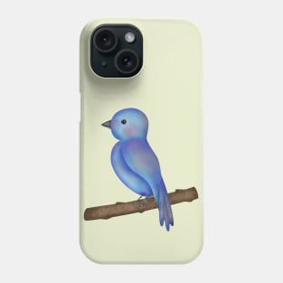 Cute blue bird on the branch Phone Case