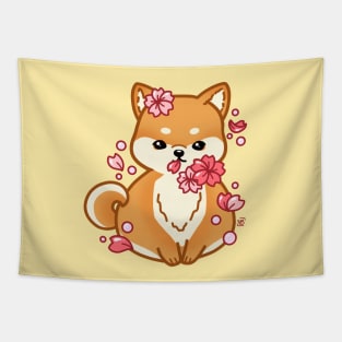 Sakura Shiba Inu Dog Tapestry