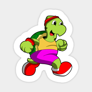 Turtle as Jogger with Headband Magnet