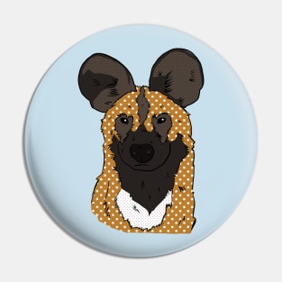 Pop art African hunting dog Pin