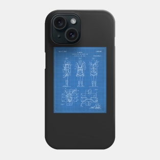 Parachute Pack Patent - Sky Diving Art - Blueprint Phone Case