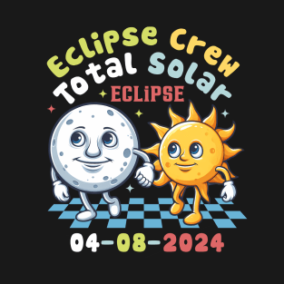 Eclipse Crew Total Solar Eclipse 04-08-2024 Retro Style T-Shirt