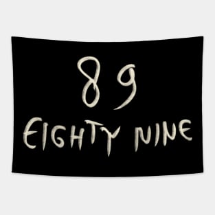 Hand Drawn Letter Number 89 Eighty Nine Tapestry