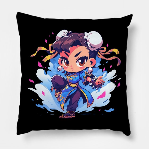 chun li Pillow by piratesnow