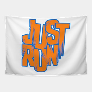 Just Run - Orange and Blue Tapestry