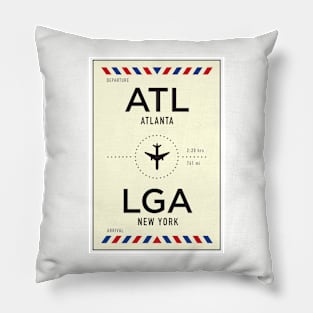 ATL to LGA Airport / Atlanta to New York Pillow