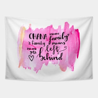 Ohana means family watercolour alternative Tapestry