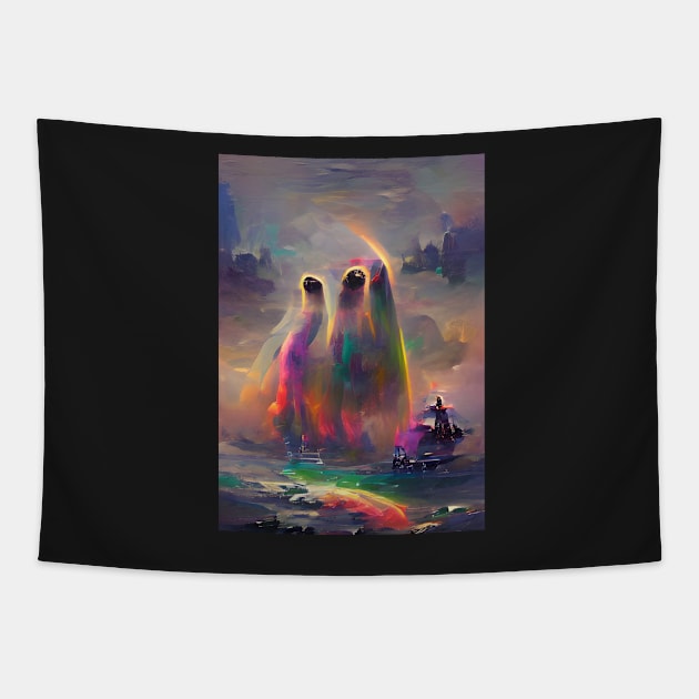 STYLISH GHOSTS ON HALLOWEEN Tapestry by sailorsam1805