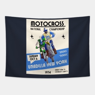Vintage Motorcycle Motocross New York 1974 Tapestry