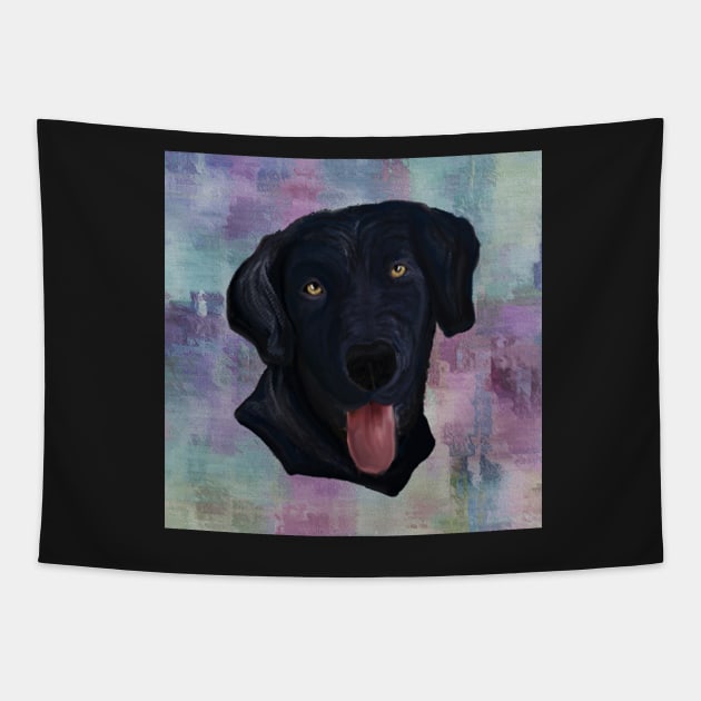 Dog Lover Custom Gifts, Black Lab Graphic Design Painted Abstract Art Labrador Dog Gift Tapestry by tamdevo1