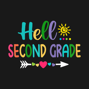 Hello Second Grade Heart Teacher Student Back To School T-Shirt