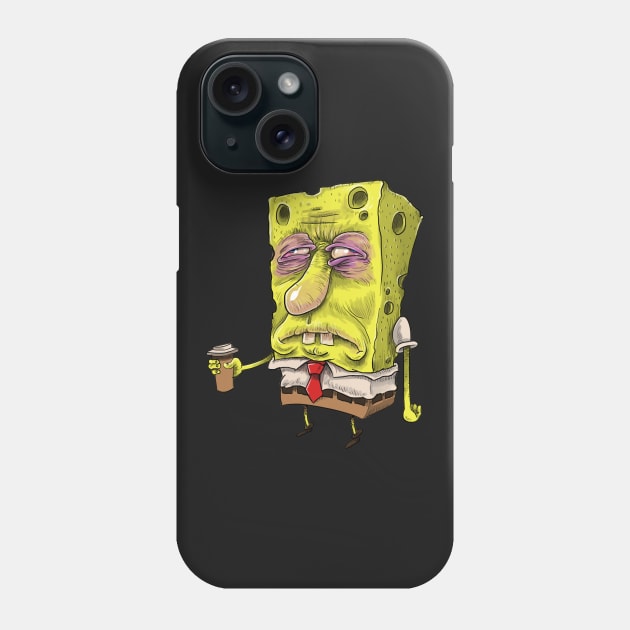 spongebob before coffee Phone Case by idrawcartoons