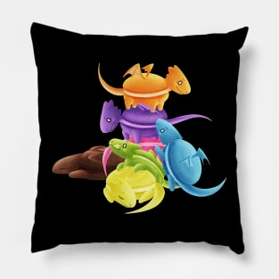 Kawaii Baby Macaron Dragons - Without Background Pillow