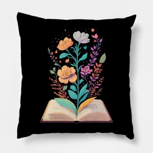 Flowers growing from book Pillow