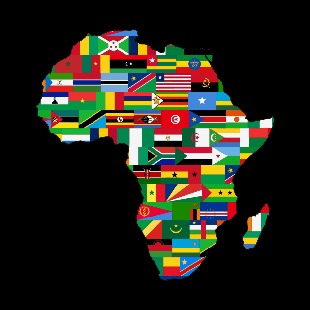 Map of Africa Continent with Flags by Sanu Designs