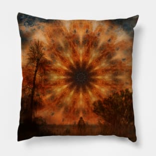 Alien sunset landscape Pillow