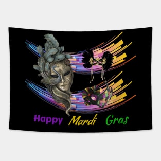 Colorful Mardi Gras Mask Tapestry