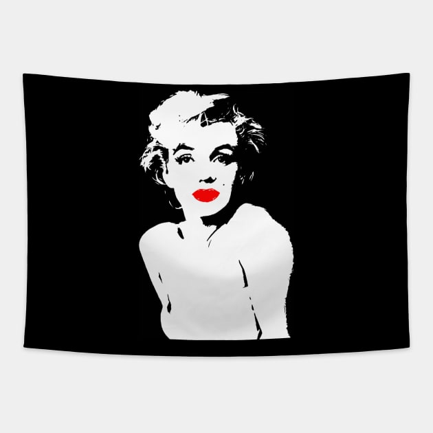 Marilyn Monroe Lips Tapestry by SiSuSiSu