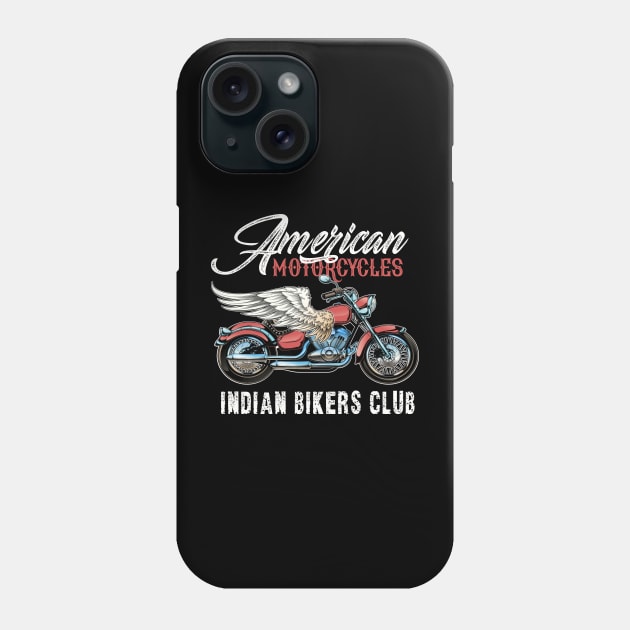 Vintage american motorcycle indian bikers old club Phone Case by LaurieAndrew