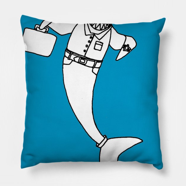 Daddy Shark knowledge worker t-shirt Pillow by atadrawing