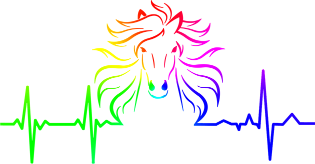 Rainbow Horse Heartbeat Kids T-Shirt by Sleazoid