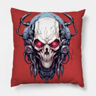 Cyber Demon Skull Cyborg Pillow