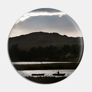 Towing the boat to a new winter Loch Long mooring, Scotland Pin