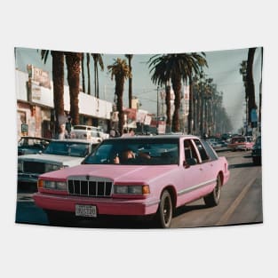 los angeles california retro car america Tapestry