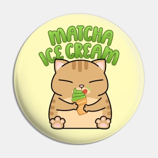 Chubby Cat Matcha Ice Cream Pin