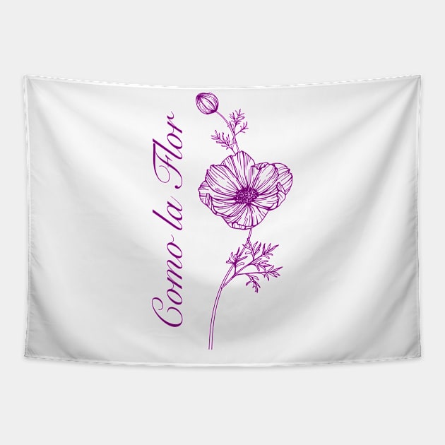 Como la flor - Large flower design Tapestry by verde