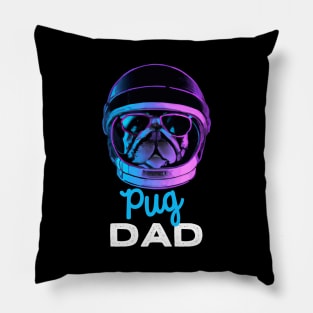 Pug Dad Synthwave Dog Owner Pugs Dog Father Pillow