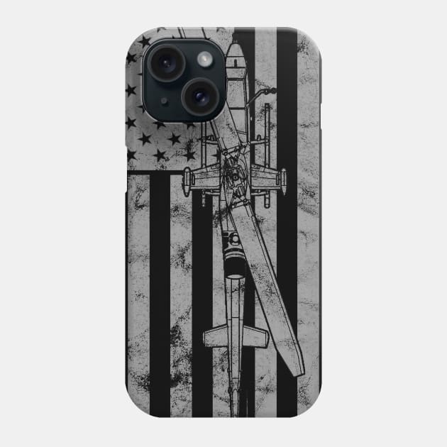 Bell AH-1 Cobra Attack Helicopter Vintage Flag Phone Case by DesignedForFlight